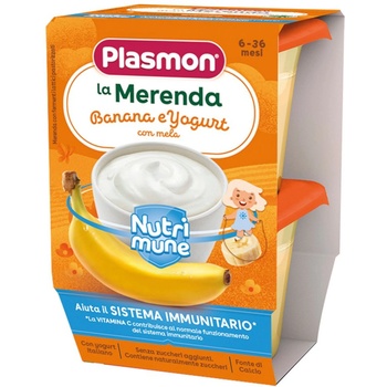 PLASMON Млечен десерт Plasmon - Нутримюн, банан и йогурт, 2 х 120 g (3835)