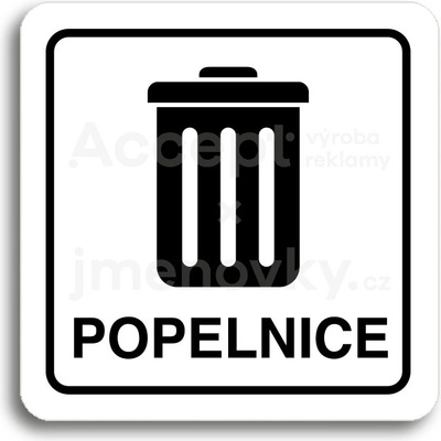 ACCEPT Piktogram popelnice II - bílá tabulka - černý tisk