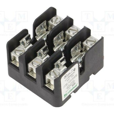 LITTELFUSE LFT300603C Zásuvka; na přípojnici DIN; 60A; 300V; Póly: 3; černá; UL94V-0