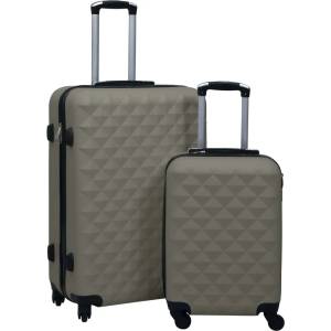 vidaXL Комплект твърди куфари с колелца, 2 бр, антрацит, ABS (92432)
