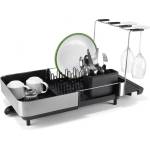 Joseph Joseph Сушилник за съдове Joseph Joseph Extend Steel Plus 6500040, До 16 части, Разтегателен, Релси за чаши, Отцеждане, Разглобяем, Неръждаема стомана, Черен (6500040)