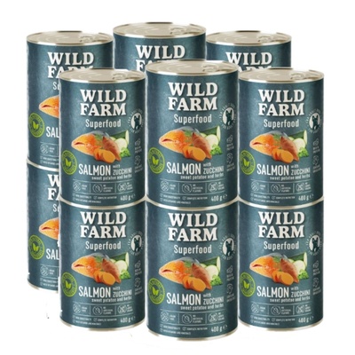 WILD FARM Superfood Salmon 12x400g беззърнена храна за кучета