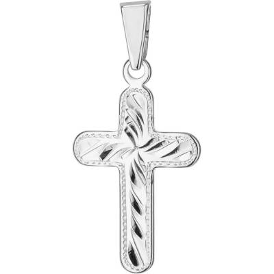 Argento Strieborný prívesok krížik s ručným gravírom 85972