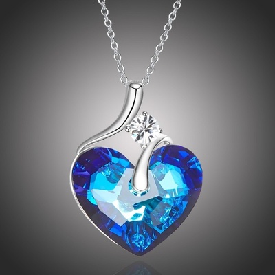 Éternelle Exkluzivní Swarovski Elements lily blue srdce NH1118-P0994 Modrá