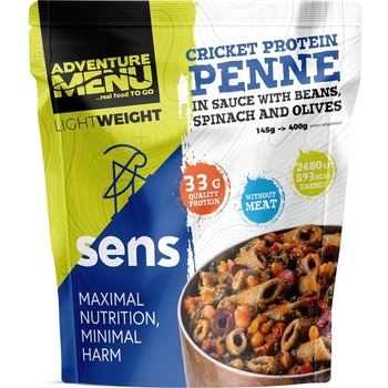 Adventure Menu Lightweight Sens Cvrččí proteinové penne v omáčce s fazolemi, špenátem a olivami 400 g