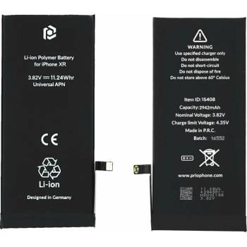 Image 1 of Prio Батерия за Apple iPhone XR, 2942 mAh, включена монтажна лента (15408)