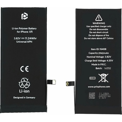 Prio Батерия за Apple iPhone XR, 2942 mAh, включена монтажна лента (15408)