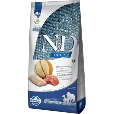 N&D Ocean Dog adult velké a střední Grain Free Salmon & Cod & Melon 12 kg