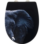 WENKO Черна тоалетна седалка от неръждаема стомана Elephant - Wenko (24640100)