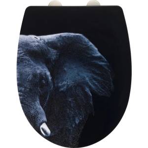 WENKO Черна тоалетна седалка от неръждаема стомана Elephant - Wenko (24640100)