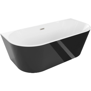 Mexen Oval 170x80 cm black/white/brushed nickel (52671708075-97)