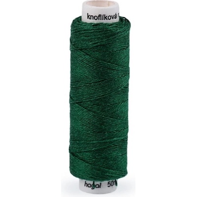 Nitě lněné knoflíkové 50 m 628 zelená lesní
