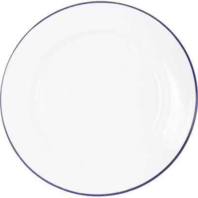 Tanier Bo-Camp Dinner plate enamel Farba: biela/modrá