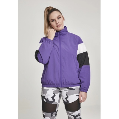 Urban Classics Ladies 3-Tone Crinkle Track Jacket ultraviolet blk wht