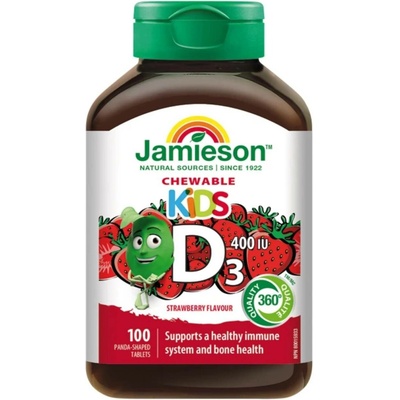 Jamieson Vitamín D3 Kids Jahoda 100 tablet