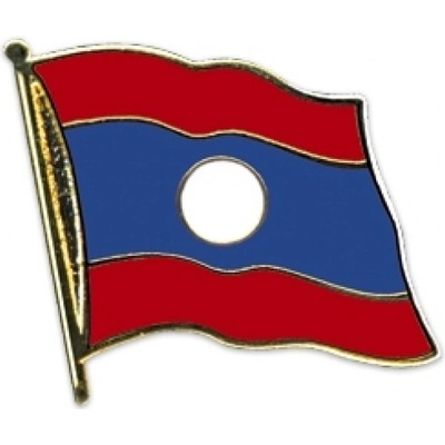 Odznak (pins) 20mm vlajka Laos - farebný