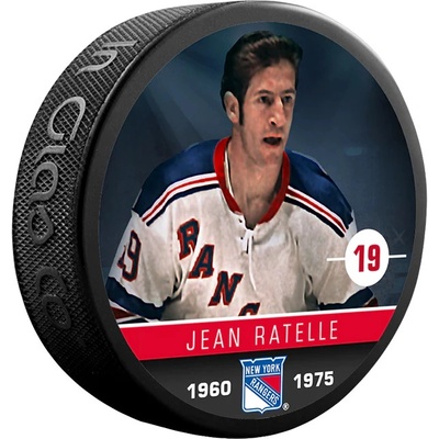 Inglasco / Sherwood Puk Jean Ratelle #19 New York Rangers Souvenir Collector Hockey Puck