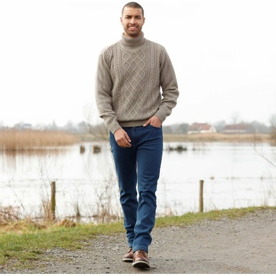 Džíny s 5 kapsami fleecová vnitřní strana modrá