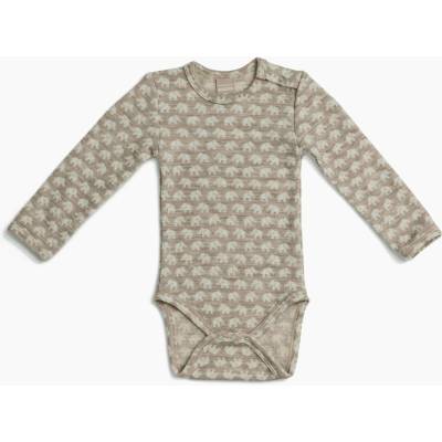 Merino body detské béžové light nature so slonmi Smallstuff