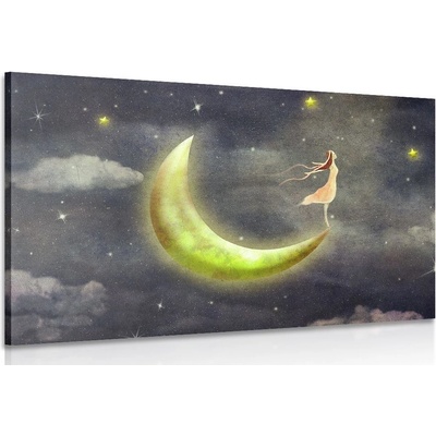 Obraz dívka na měsíci - 120x80
