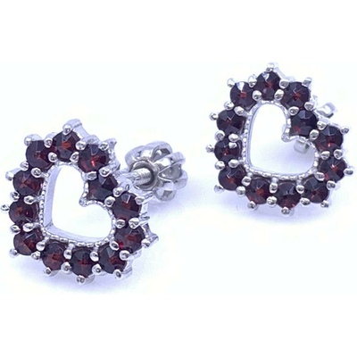 Český Granát Jan Kos jewellery Stříbrné náušnice s granátem 13056245003
