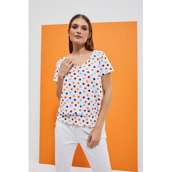 Moodo Бяла дамска тениска с десен Moodo Moodo | Byal | ЖЕНИ | XS