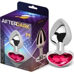 Afterdark Heart Shaped Butt Plug Silver/Rose-Coral Size M