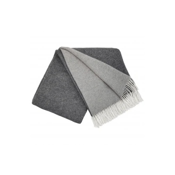 Interblanket Луксозно Одеяло От Кашмир И Мериносова Вълна - 140x200 См | Двуцветно Тъмно И Светлосиво | Меко И Топло