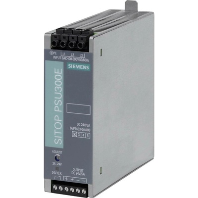 Siemens 6EP1433-0AA00 sieťový zdroj na montážnu lištu (DIN lištu), 24 V/DC, 5 A, výstupy 1 x