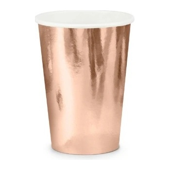 Papierové kelímky metalické rose gold 6 ks