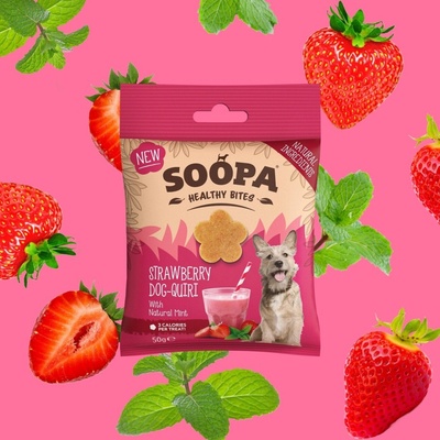 SOOPA Zdravé maškrty jahodové Dog Quiri 50 g 50 g