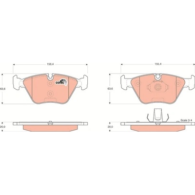 TRW Sada brzdových platničiek kotúčovej brzdy GDB1531