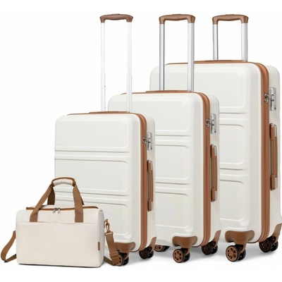 Kono K1871-1L sada kufrů s horizontálním designem a tašky béžovo-hnědá 20 l 44L l 66L l 96 l – Zbozi.Blesk.cz