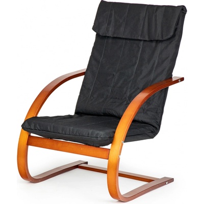 ModernHome Finské houpací křeslo ořech/černé TXWQM-31 WALNUT/BLAC – Zboží Dáma