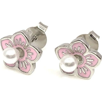 Jan Kos jewellery stříbrné náušnice s bílou perlou 12116691