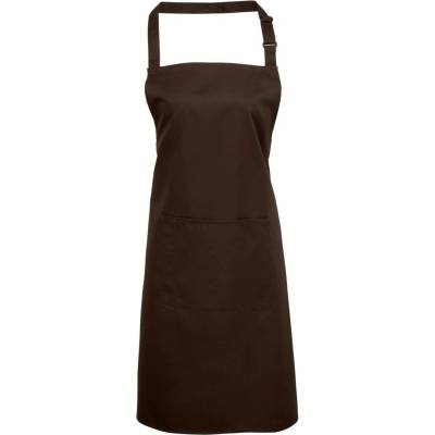 Premier Workwear Keprová pracovní zástěra s kapsou z kolekce Colours Collection Hnědá 72x86cm PW154