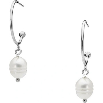 Manoki náušnice s perlou Lyra chirurgická ocel KA215 stříbrná Bílá