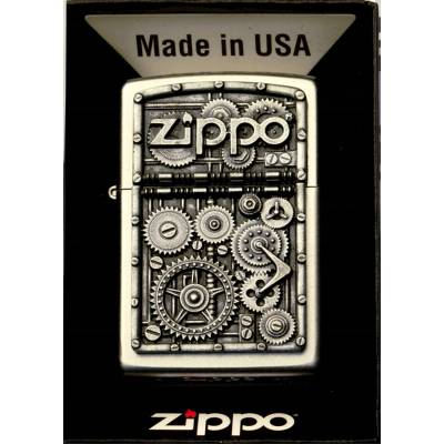 Zapaľovač Zippo Gear Wheels 2004497 benzínový Satin Chrome