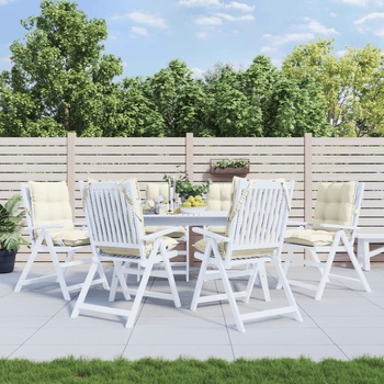 vidaXL Възглавници за столове 6 бр кремави Оксфорд плат (377679)