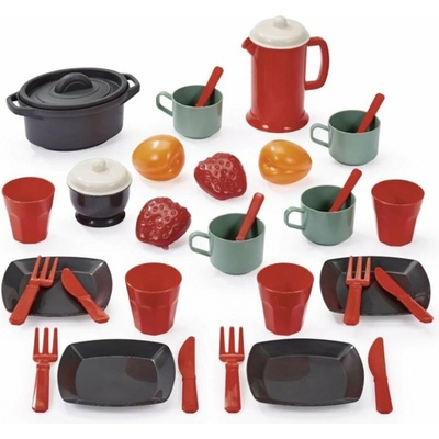 Écoiffier Jídelní souprava v dóze 100% Chef 34 doplňků s kávovarem a ovocem od 18 měsíců