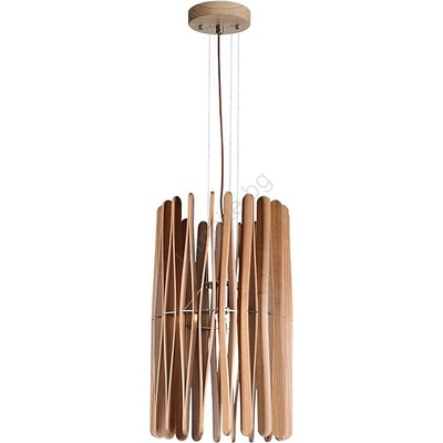 NEDES Дървена висяща лампа на шнур 1xE27/60W/230V Ø 38 см масив/ясен/каучуково дърво (ND4274)