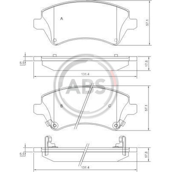 A.B.S. Sada brzdových platničiek kotúčovej brzdy 37405