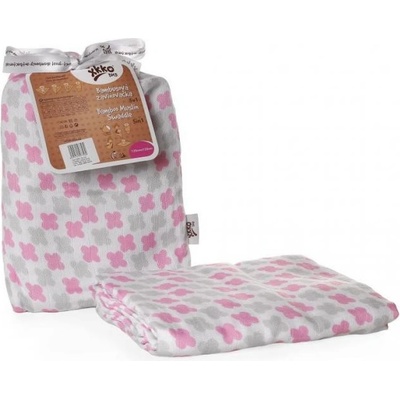 XKKO KIKKO Bambusová zavinovačka BMB Scandinavian Baby Pink Cross