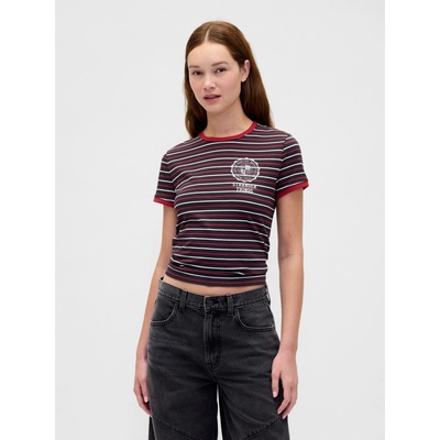 Gap × Stranger Things VintageSoft Crop tričko červená