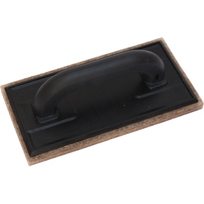 TOPTRADE hladítko ABS, odľahčené plátko, plsť hnedá, 250 x 130 x 10 mm, profi