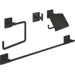GROHE QuickFix Start Cube - Комплект аксесоари за баня 4 в 1, матово черно 411152430 (411152430)