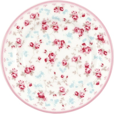 GREEN GATE Porcelánový talířek Elsy White 15 cm, růžová barva, porcelán