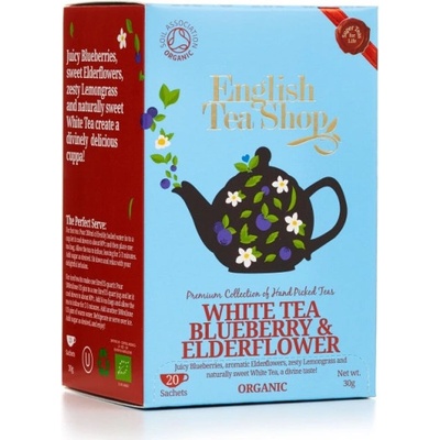 English Tea Shop BIO Bílý čaj borůvka a bez 20 sáčků