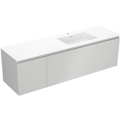 Mexen Orio баня шкаф 160 см с мивка Otis дясна, 1S, 1D, сива мат/бяла мат (91A13-16047-3-BBFF62-W18P01)