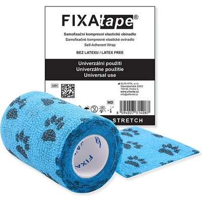 FIXATAPE Stretch samofixačné ovínadlo 7,5 cm x 450 cm modrej labky